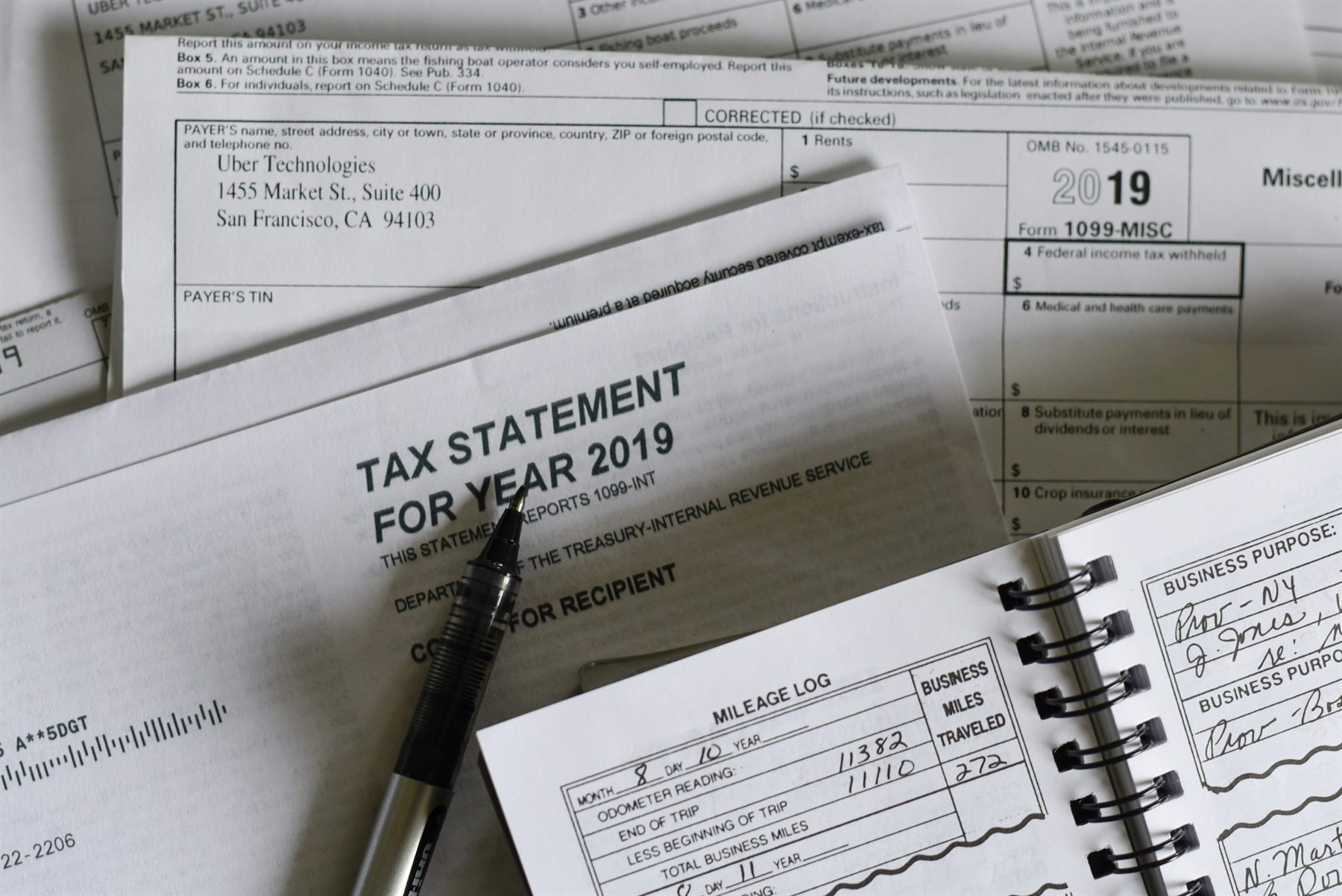 Tax statements and accounting records ready for review